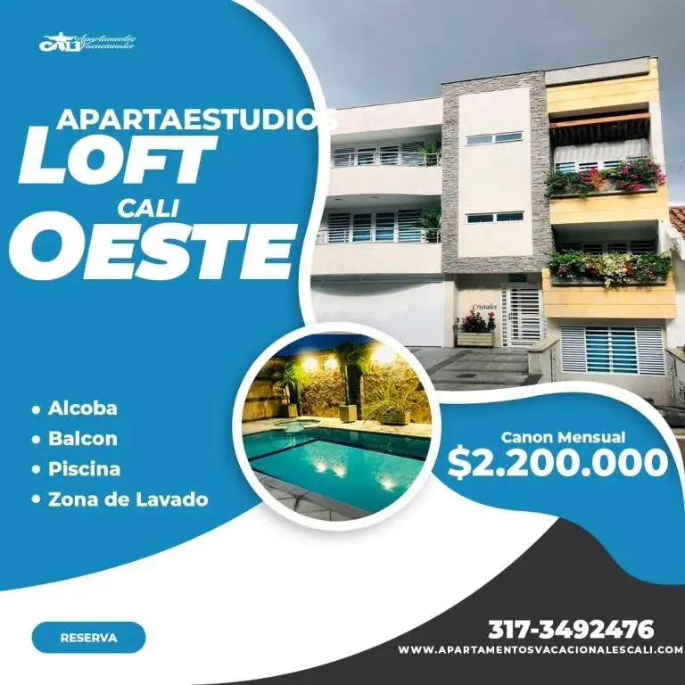 Apartaestudios Alma Lotf Barrios Cristales Oeste Amoblado para arriendo