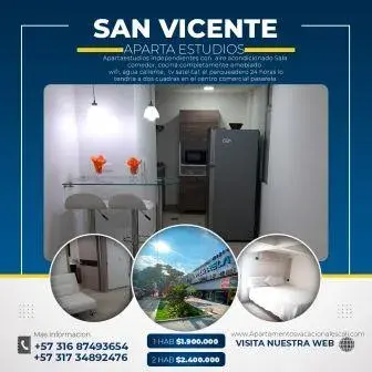 San Vicente Apartamento Norte  Amoblado para arriendo