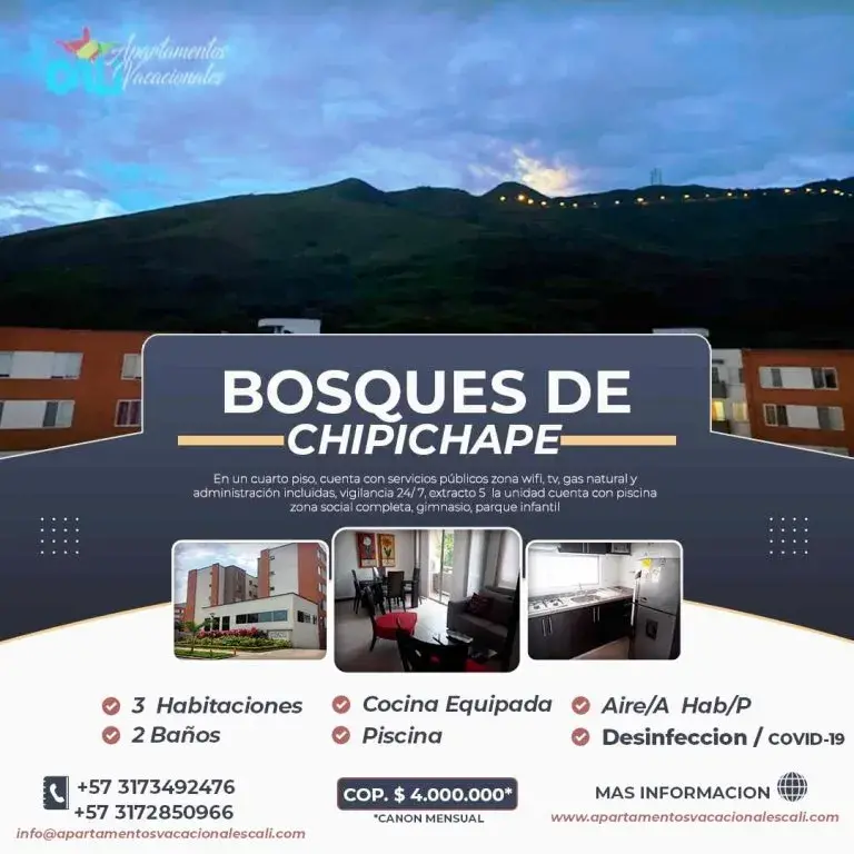 Bosques de Chipichape apartamento Norte Amoblado para arriendo
